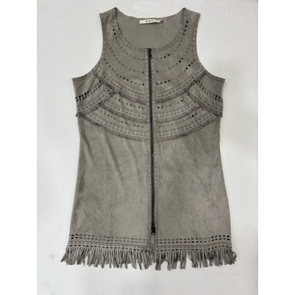 Women's ost Long Vest, Size XS, Gray